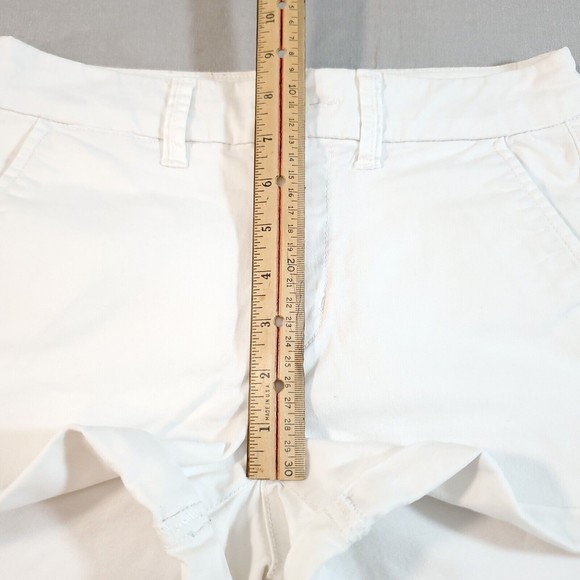 American Eagle Shorts High Rise Shortie White Stretch Cuffed Size 0 Outfitters - Picture 7 of 11